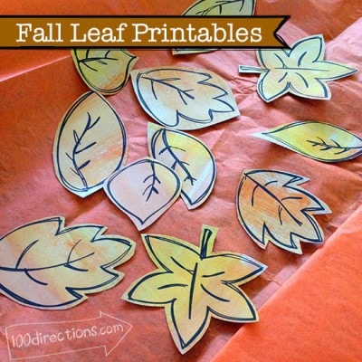 Fall Leaves Garland Printable Craft - 100 Directions