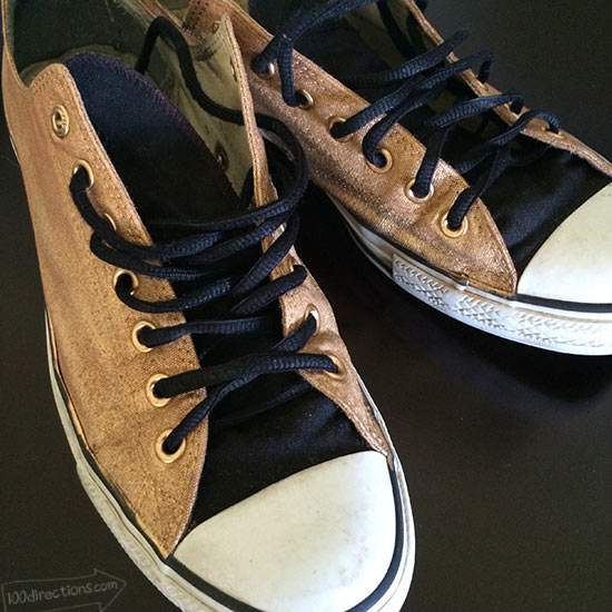 Gold Painted Converse Shoes 