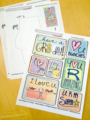 Lunch Love Notes Printable - 100 Directions