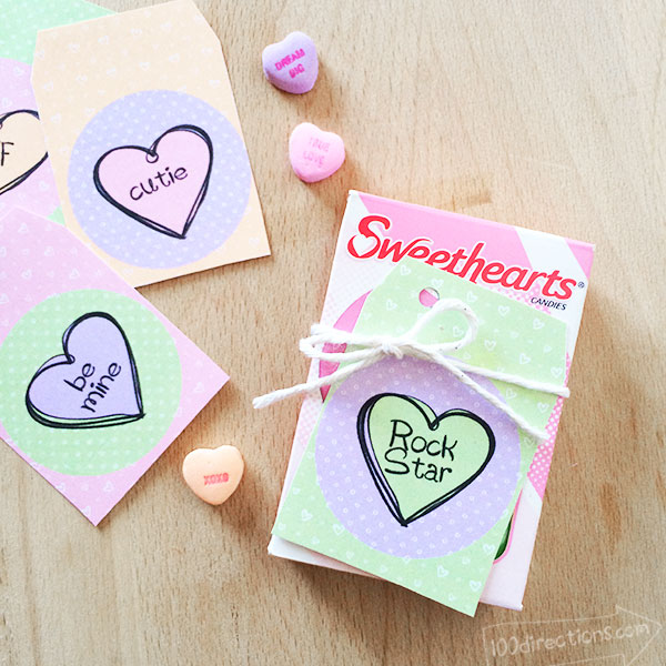 Kids Printable Valentines Day Cards Candy Hearts 
