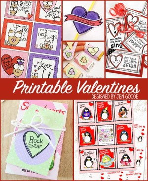 Quick Valentines to Make using Valentine Printables - 100 Directions