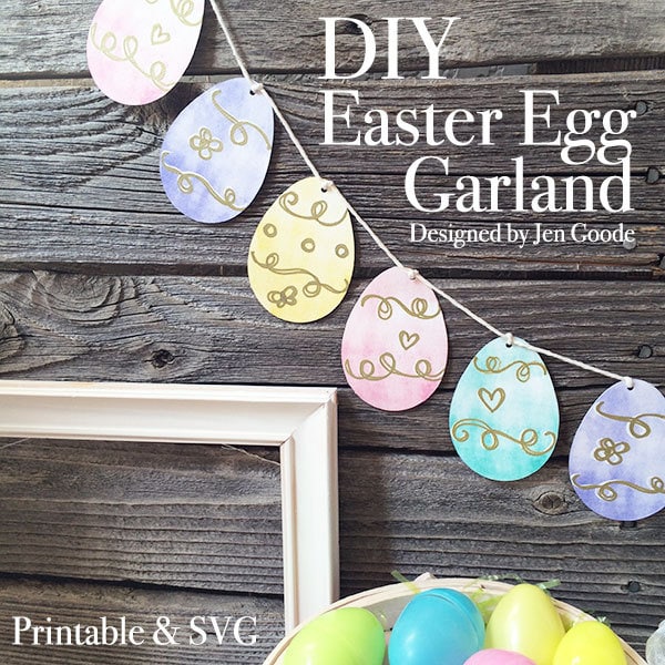Download Printable Easter Egg Garland And Svg 100 Directions