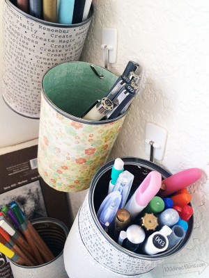 Easy Recycled Hanging Pencil and Pen Organizers - 100 Directions