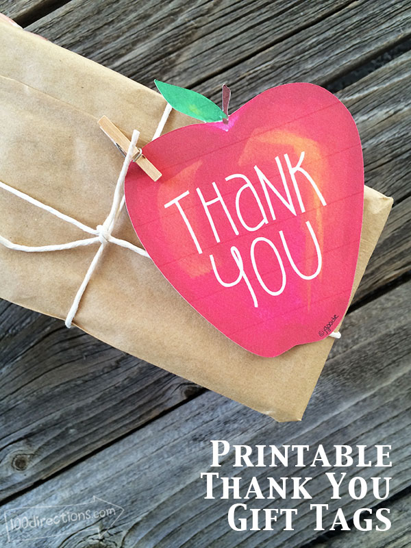 Apple Thank You Gift Tags 100 Directions