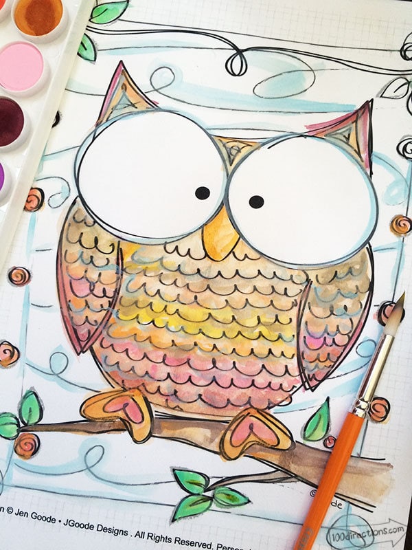 Owl Coloring Pages 100 Directions