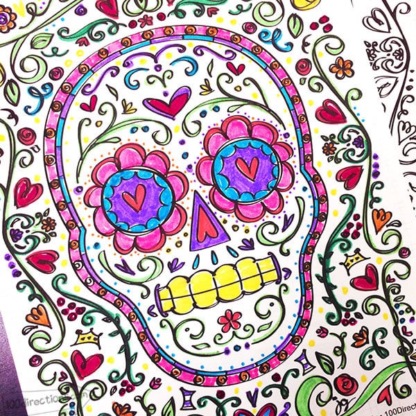 coloring pages dia de los muertos