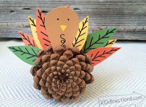 Pinecone Turkey Craft and Free Printable - 100 Directions