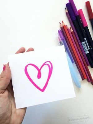 Make Your Own Hand Drawn Valentine Card - 100 Directions