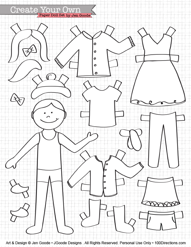 Paper Doll Template Paper Dolls Printable Paper Doll Craft Paper | The ...