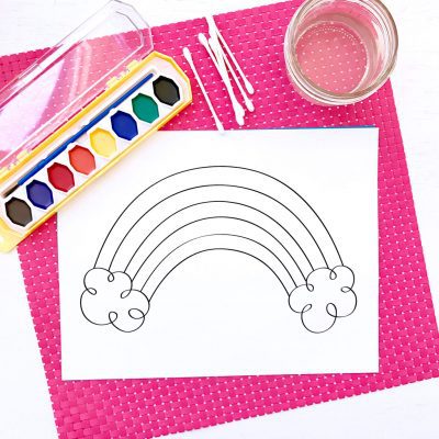 Rainbow Coloring Page to Print - 100 Directions