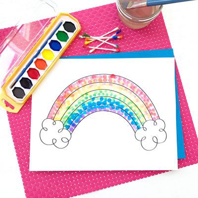 Rainbow Coloring Page to Print - 100 Directions