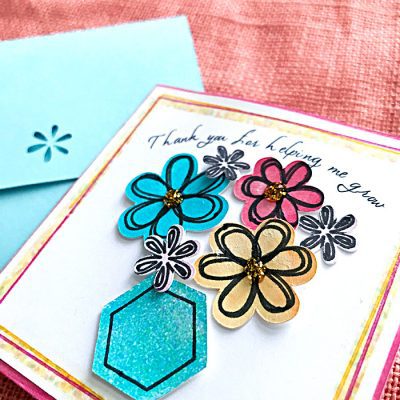 Thank You Flower Card for Teachers - 100 Directions