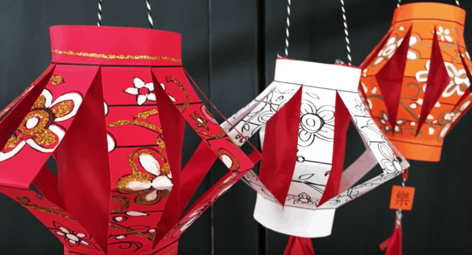Chinese New Year Lantern Craft (Free Printable) - Crafting Jeannie
