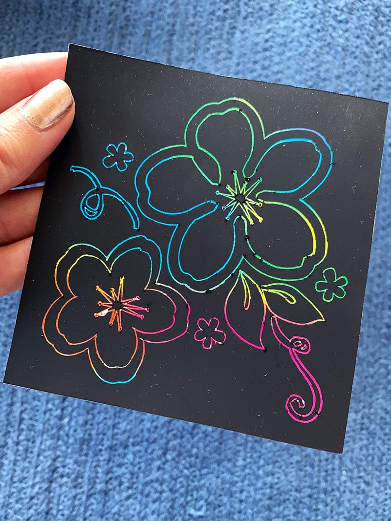 DIY Scratch Art With Your Cricut 100 Directions   Scratch Art Flowers 2 Jen Goode 