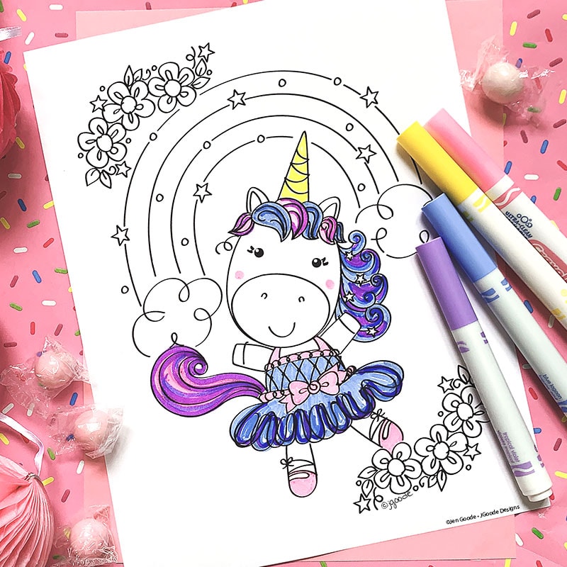 cute unicorn coloring pages and printables  100 directions