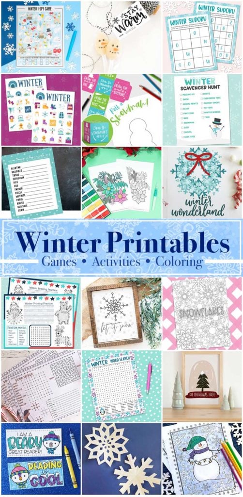 Snowman Coloring Page and Winter Printables - 100 Directions