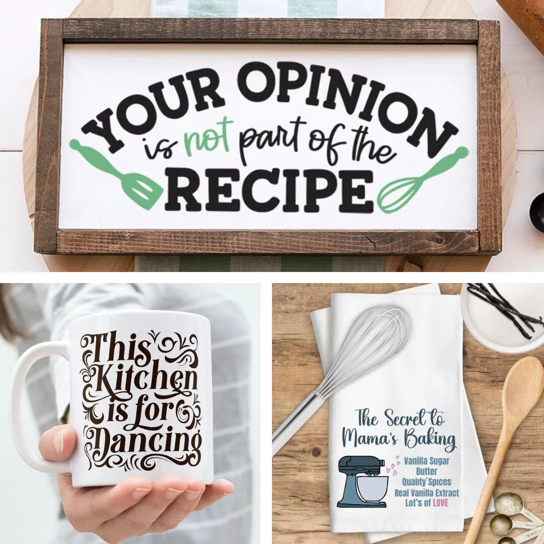 Kitchen SVG files for Cricut projects