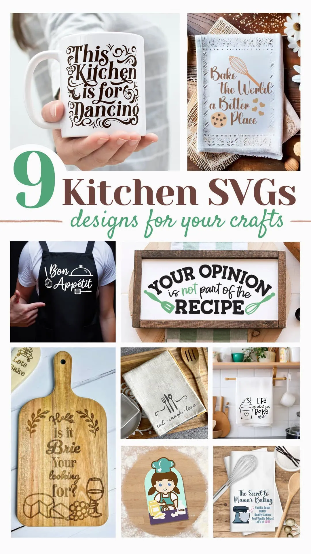 Create custom signs, towels and gifts with kitchen SVG files
