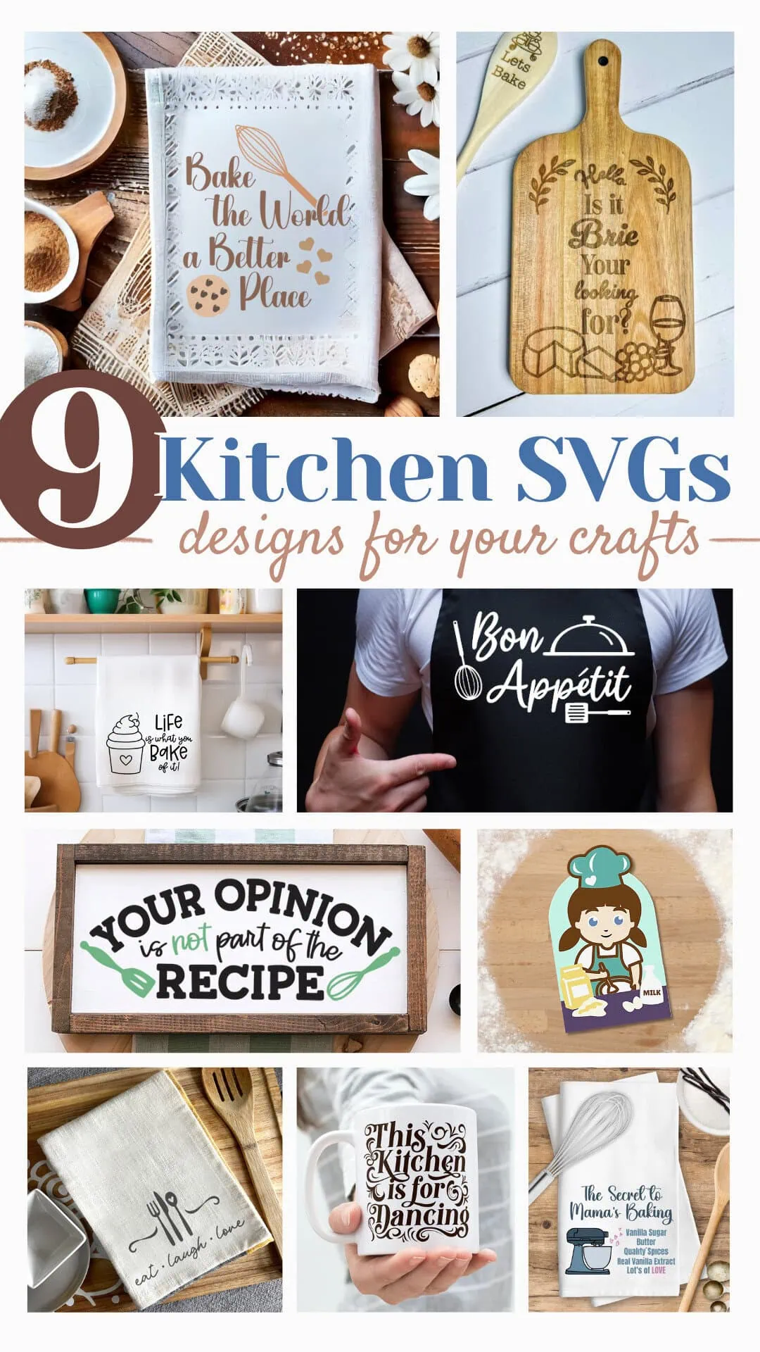 Create custom signs, towels and gifts with kitchen SVG files