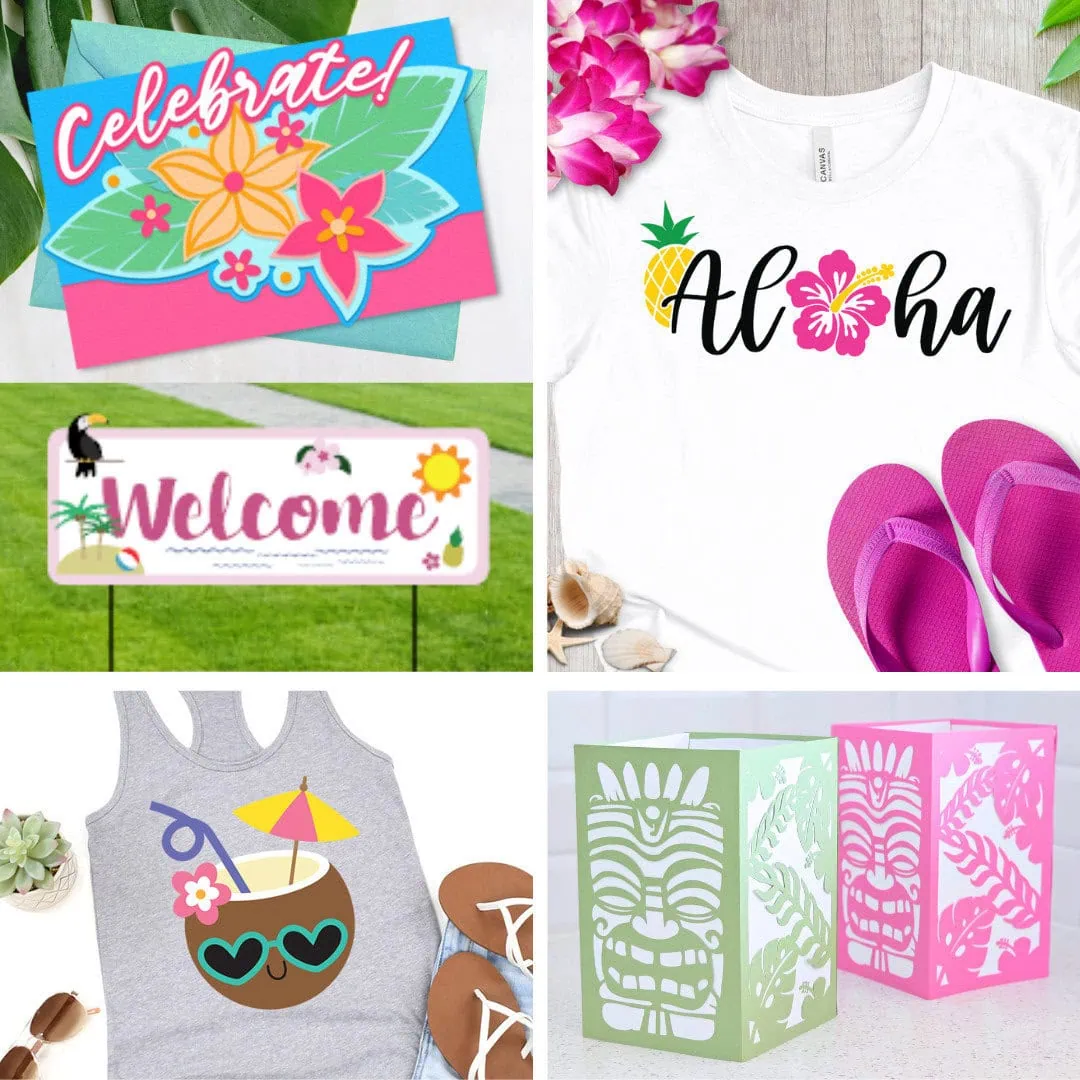 DIY Cricut craft ideas with Luau svg files