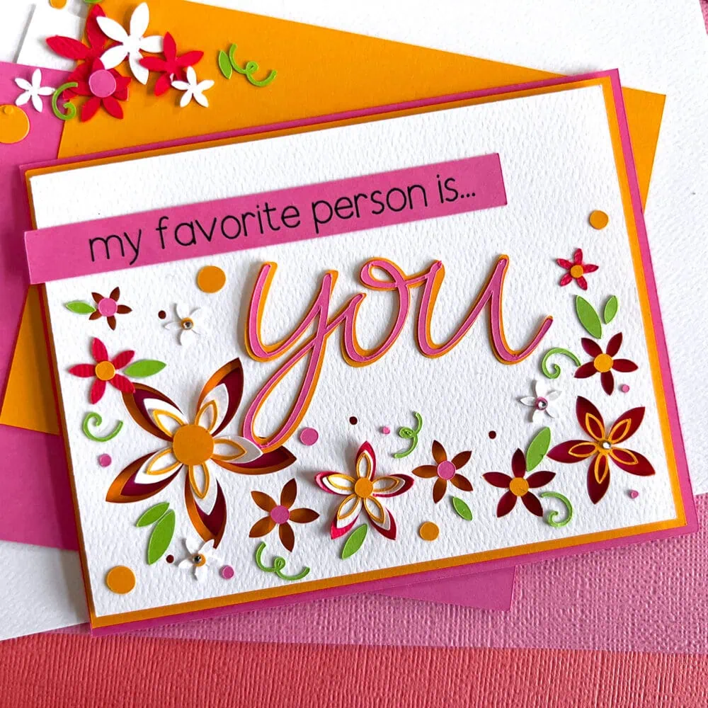 Make a layered greeting card with your Cricut