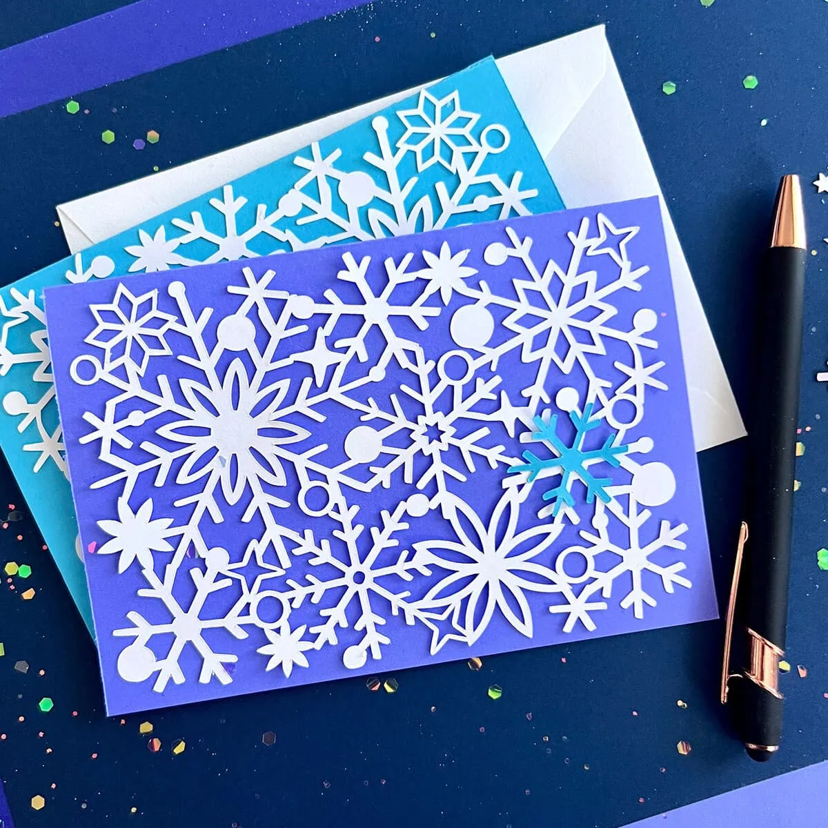 Snowflake background image design by Jen Goode