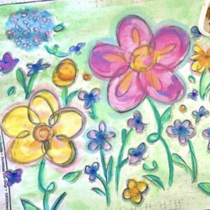 Flower Garden Colored Print